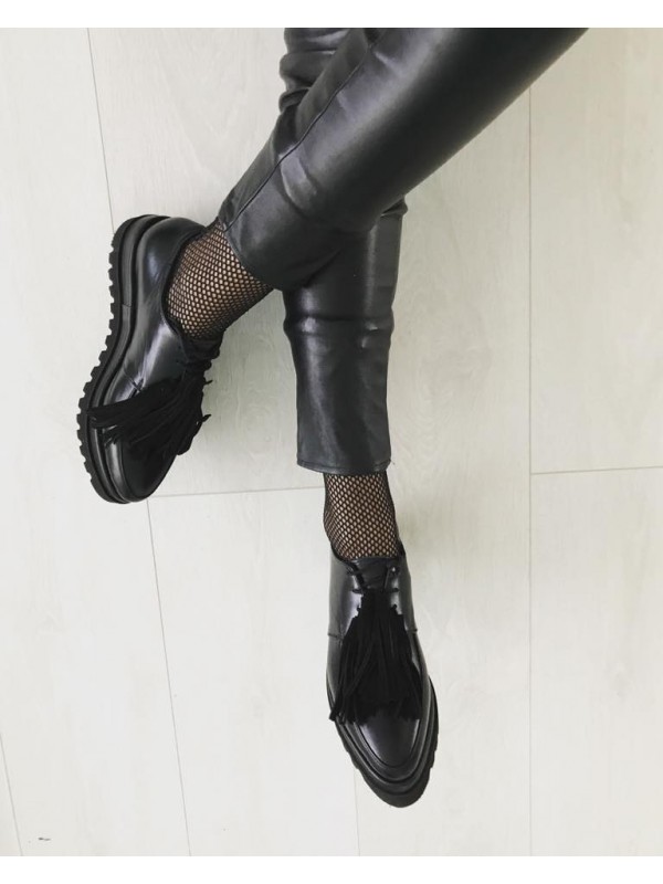 vertical Horizontal Pickering Pantofi oxford femei piele naturala neagra Helen - shop designeri romani