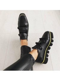 Pantofi oxford piele naturala neagra   femei  - shop designeri romani